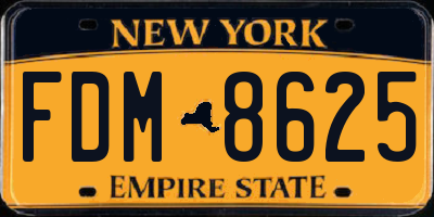 NY license plate FDM8625