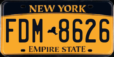 NY license plate FDM8626