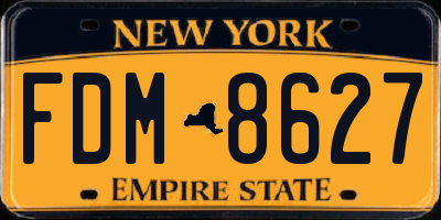 NY license plate FDM8627