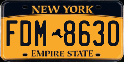 NY license plate FDM8630