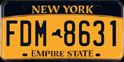 NY license plate FDM8631