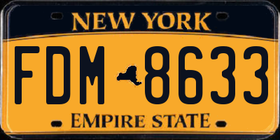 NY license plate FDM8633