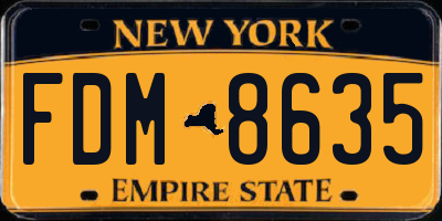 NY license plate FDM8635