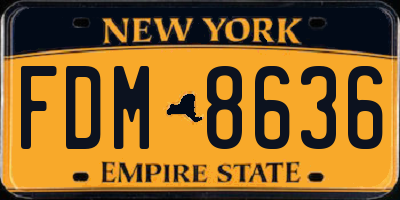 NY license plate FDM8636