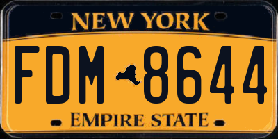 NY license plate FDM8644