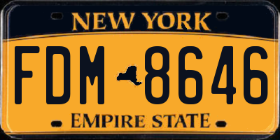 NY license plate FDM8646
