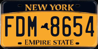 NY license plate FDM8654