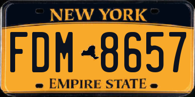 NY license plate FDM8657