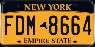NY license plate FDM8664