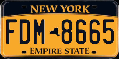 NY license plate FDM8665