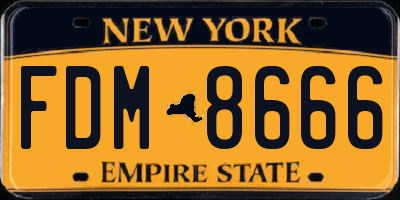 NY license plate FDM8666