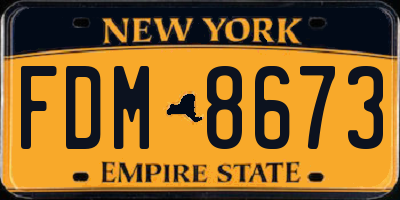 NY license plate FDM8673
