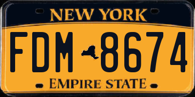 NY license plate FDM8674