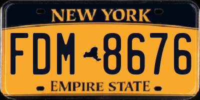 NY license plate FDM8676