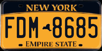 NY license plate FDM8685