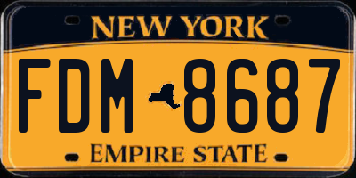 NY license plate FDM8687