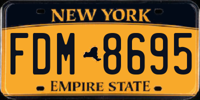 NY license plate FDM8695