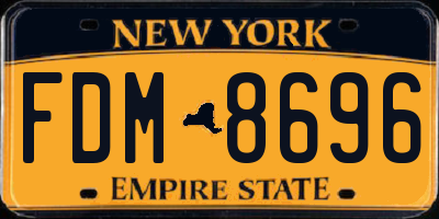 NY license plate FDM8696