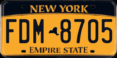 NY license plate FDM8705