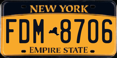 NY license plate FDM8706