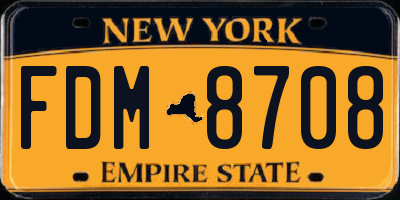 NY license plate FDM8708