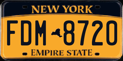 NY license plate FDM8720