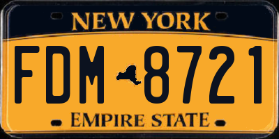 NY license plate FDM8721