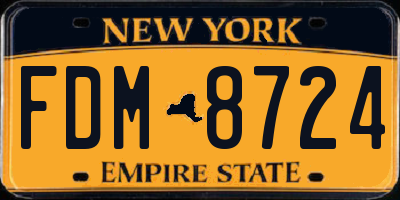 NY license plate FDM8724