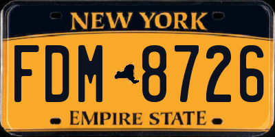 NY license plate FDM8726