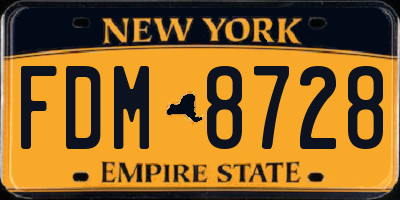 NY license plate FDM8728