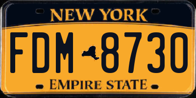 NY license plate FDM8730