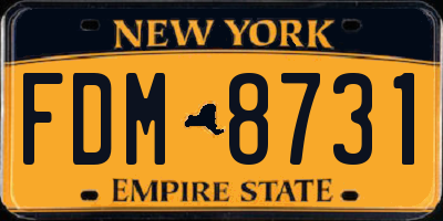 NY license plate FDM8731