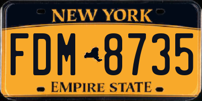 NY license plate FDM8735