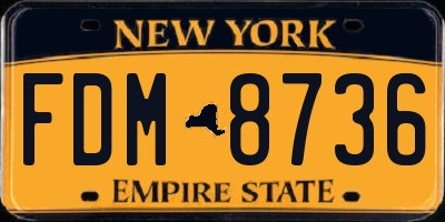 NY license plate FDM8736