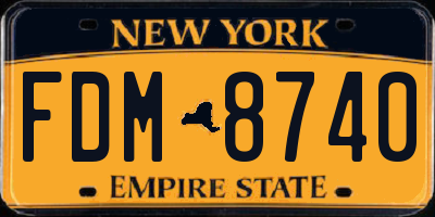 NY license plate FDM8740
