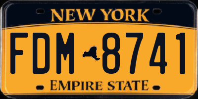 NY license plate FDM8741