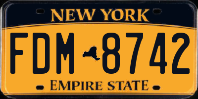 NY license plate FDM8742