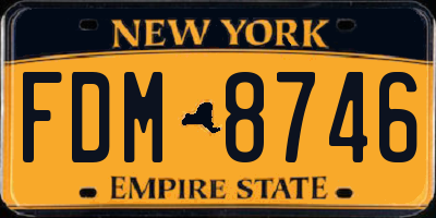 NY license plate FDM8746
