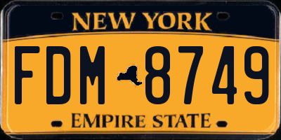 NY license plate FDM8749