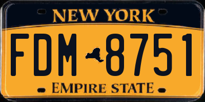 NY license plate FDM8751