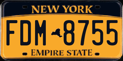 NY license plate FDM8755