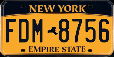 NY license plate FDM8756