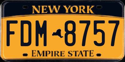 NY license plate FDM8757