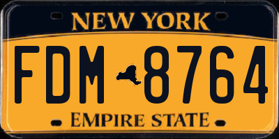 NY license plate FDM8764