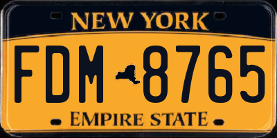 NY license plate FDM8765