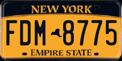 NY license plate FDM8775