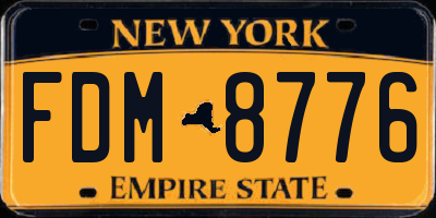 NY license plate FDM8776