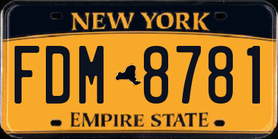 NY license plate FDM8781