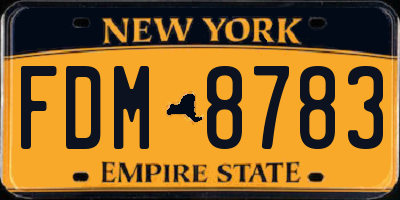 NY license plate FDM8783