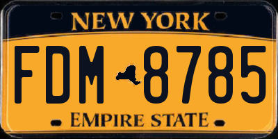NY license plate FDM8785